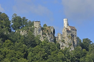 Category Mountain Landscapes Prints: Castle built 19th century on mountain with rocks