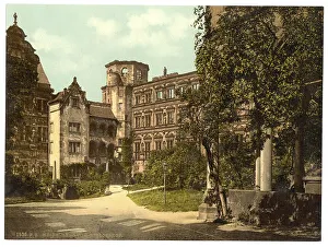The castle, castle courtyard, in Heidelberg