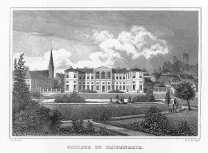 Castle, Pappenheim, drawing by Lebschee