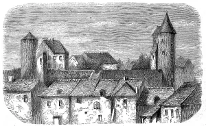 Castle ruins of Charolles in the department of Saone-et-Loire in the region of Bourgogne-Franche-Comte
