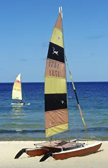 Catamarans at Kande Beach on Lake Malawi