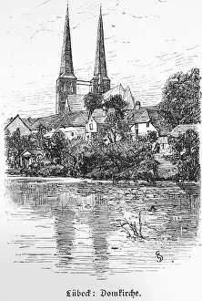 Cathedral church with mill pond