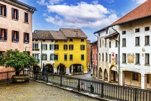 Cathedral square, old town centre with magnificent aristocratic palaces and Venetian-style arcades