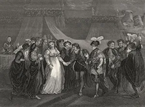 Catherine of Valois presented to her future husband Henry V of England