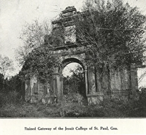 Catholic community ruined gateway of Jes uit College of St Paul, Goa, India, As ia
