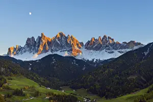 Catinaccio, Rosengarten, at Dusk with Moon