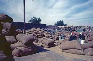 Cattle market, Achrat, Syria, May 1987, vintage, retro, old, historical, Asia