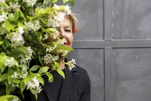 Caucasian elderly elegant classy wealthy woman with short blond hair