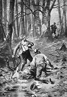 Caught poachers, historical illustration