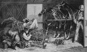 Cavalry being transported on a train