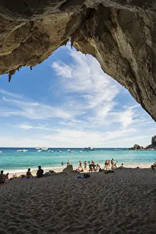 Cave and beach, Cala Luna, Gulf of Orosei National Park