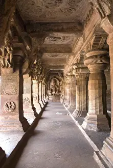 Cave three dedicated to Vishnu largest and most elaborate at Badami