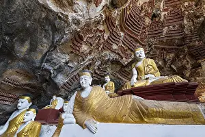 Cave filled with buddhas, Kawgun cave