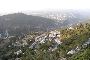 Cave of Mata Vaishnodevi situated at 5200 ft also top view of base camp Katra