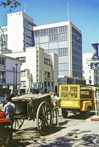 CBD street in the city centre of Barranquilla, Colombia, South America 1961, South America
