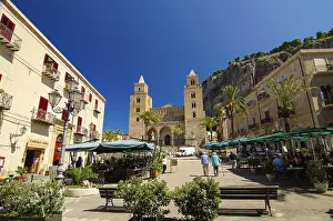 CEFALU, ITALY - SEPT 11, 2015: The Cathedral-Basilica of Cefalu or Duomo di Cefalu is a Roman Catholic church in Cefalu