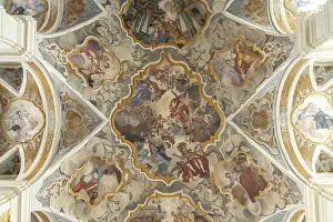 Ceiling fresco of the Gothic chapel church in Rottweil