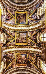 Ceiling paintings, St Paul's Cathedral with magnificent baroque interior