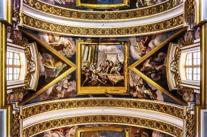 Ceiling paintings, St Paul's Cathedral with magnificent baroque interior