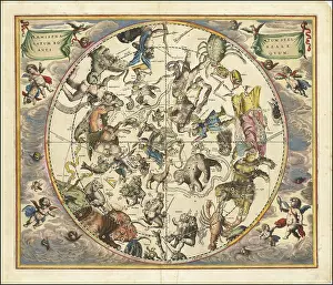 Celestial map entitled Haemisphaerium Stellatum Boreale Antiqvum