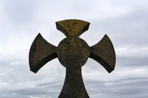 Celtic cross against grey background