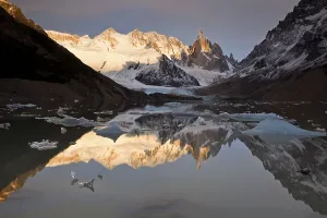 Cerro Torre Mountain, reflection in a lake