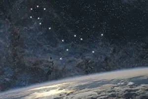 Cetus star constellation, Night sky