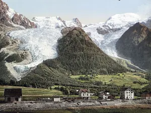 Chamonix resort and Bossons glacier