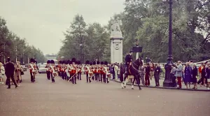 Changing The Guard on the Mall just in front of arriving at Buckingham Palace