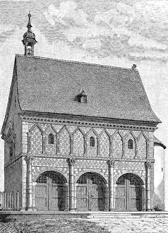 Chapel in Lorch, Germany, digitally restored reproduction of an original from the 19th century