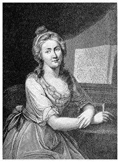 Charlotte von Kalb, historical illustration in Deutsche Literaturgeschichte or German literature from 1885