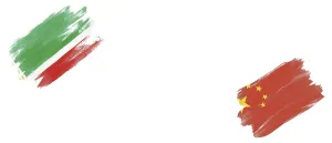 Chechnya and China Flags on White Background