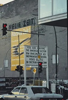 Checkpoint Charlie with building of the Union-Druckerei