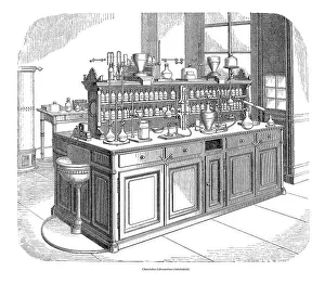 Chemical laboratory, working desk