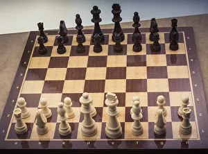 Chess board with chess pieces on it