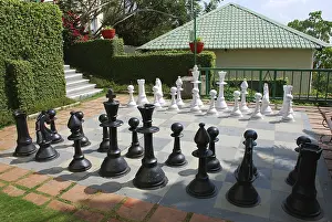 Chess keys on floor designed chess board