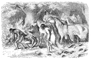 Cheyenne Native Americans tracking their enemy