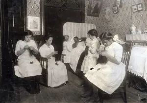 Child Labour, Italian Family Crocheting Bags