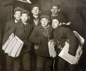 Child labour, newsboys in America