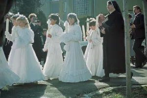 Children on the day of their first communion