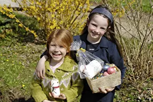 Two children with their easter basket