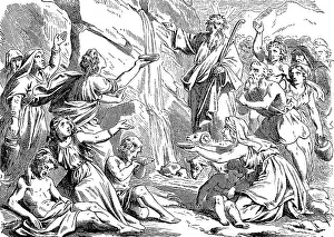 The children of Israel drink water from a rock