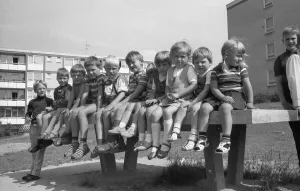 Children's playground in the Dortmund district of Scharnhorst on 4
