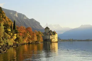 Chillon Water Castle at Lake Geneva