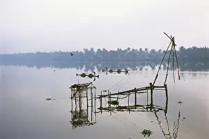Chinese fishing net, backwaters of Kodungallur