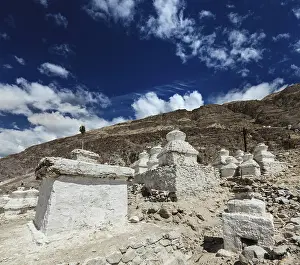 Chortens (Tibetan Buddhism stupas) in Himalayas