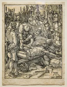 Christ being nailed to the cross