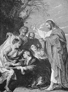 Christ Raising of Lazarus, painting from Peter Paul Rubens