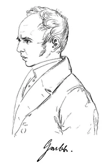 Christian Dietrich Grabbe, historic illustration from History of German Literature from 1885
