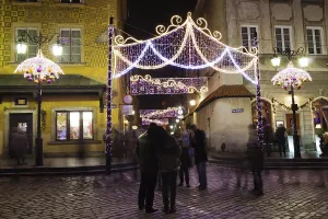 Christmas illumination in the Old Town of Warsaw